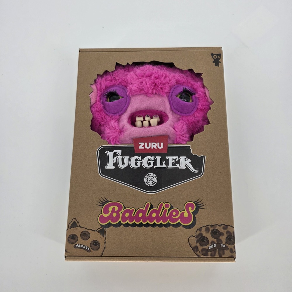 Zuru Fuggler Lordlong Ears Baddies Pink Black Funny Ugly Monster Plush Toy NEW